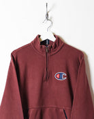 Maroon Champion 1/4 Zip Sweatshirt - Small