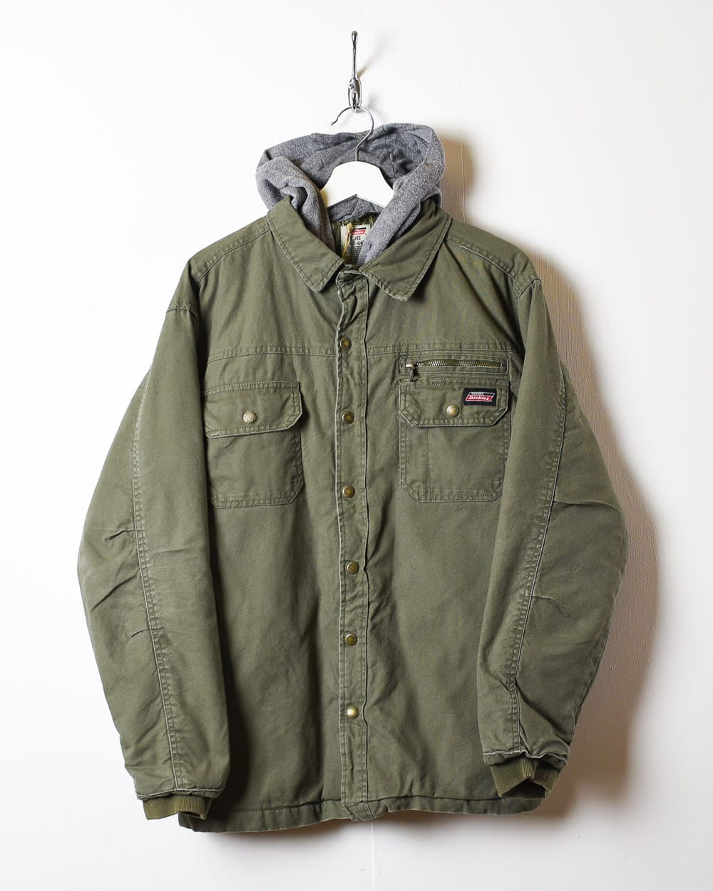 Vintage 00s Khaki Dickies Hooded Workwear Overshirt Domno Vintage