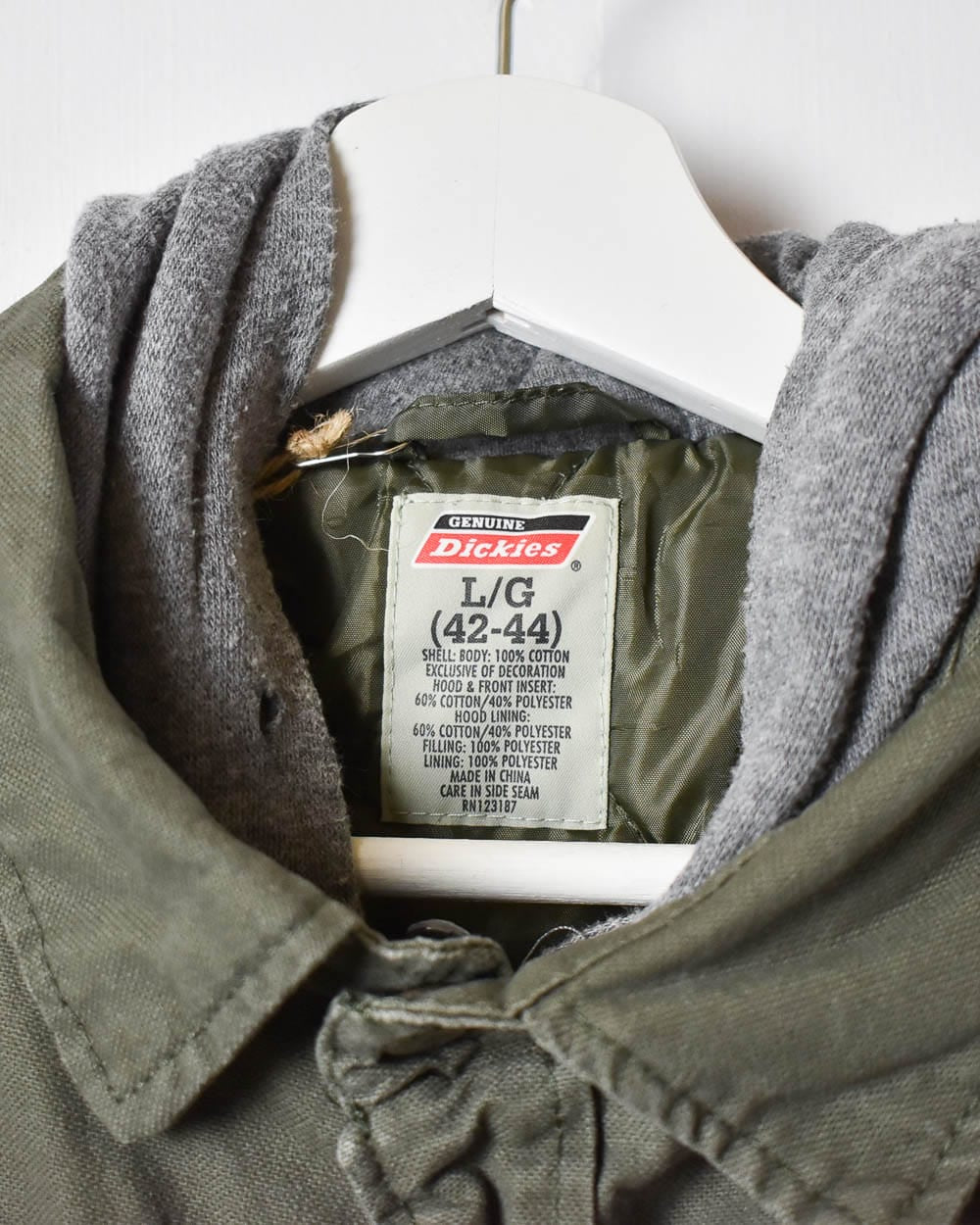 Vintage 00s Khaki Dickies Hooded Workwear Overshirt Domno Vintage