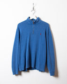 Blue Polo Ralph Lauren 1/4 Zip Sweatshirt - Large