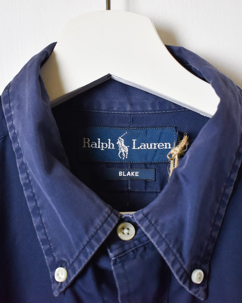 Vintage 90s Navy Polo Ralph Lauren Blake Shirt - Large Cotton