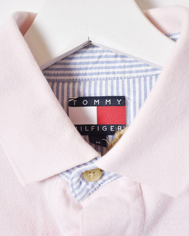 Pink Tommy Hilfiger Long Sleeved Polo Shirt - Medium