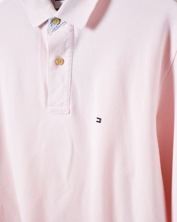 Pink Tommy Hilfiger Long Sleeved Polo Shirt - Medium