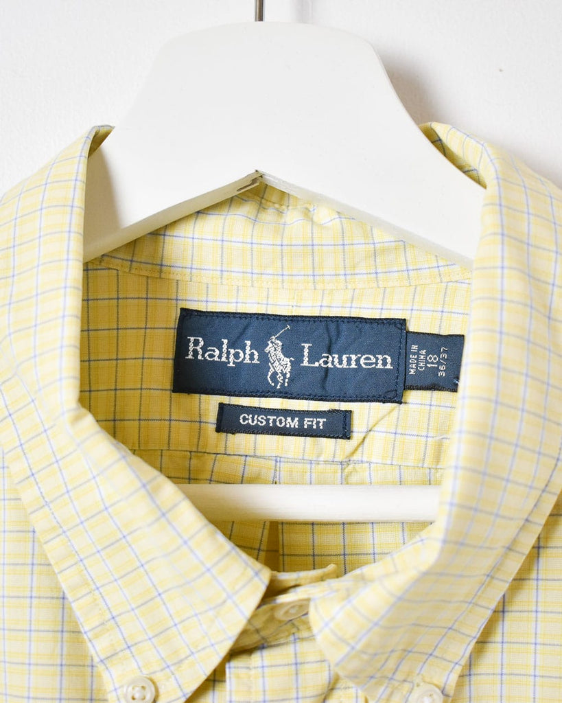 Vintage 90s Yellow Polo Ralph Lauren Checked Shirt - X-Large