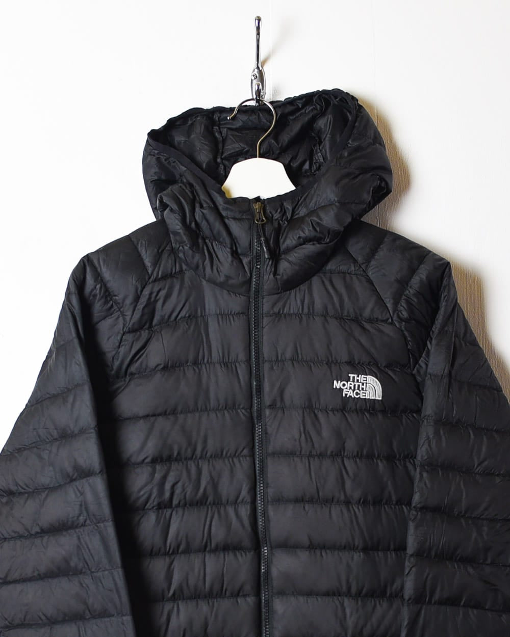 Black The North Face 800 High Neck Hooded Puffer Jacket - Medium