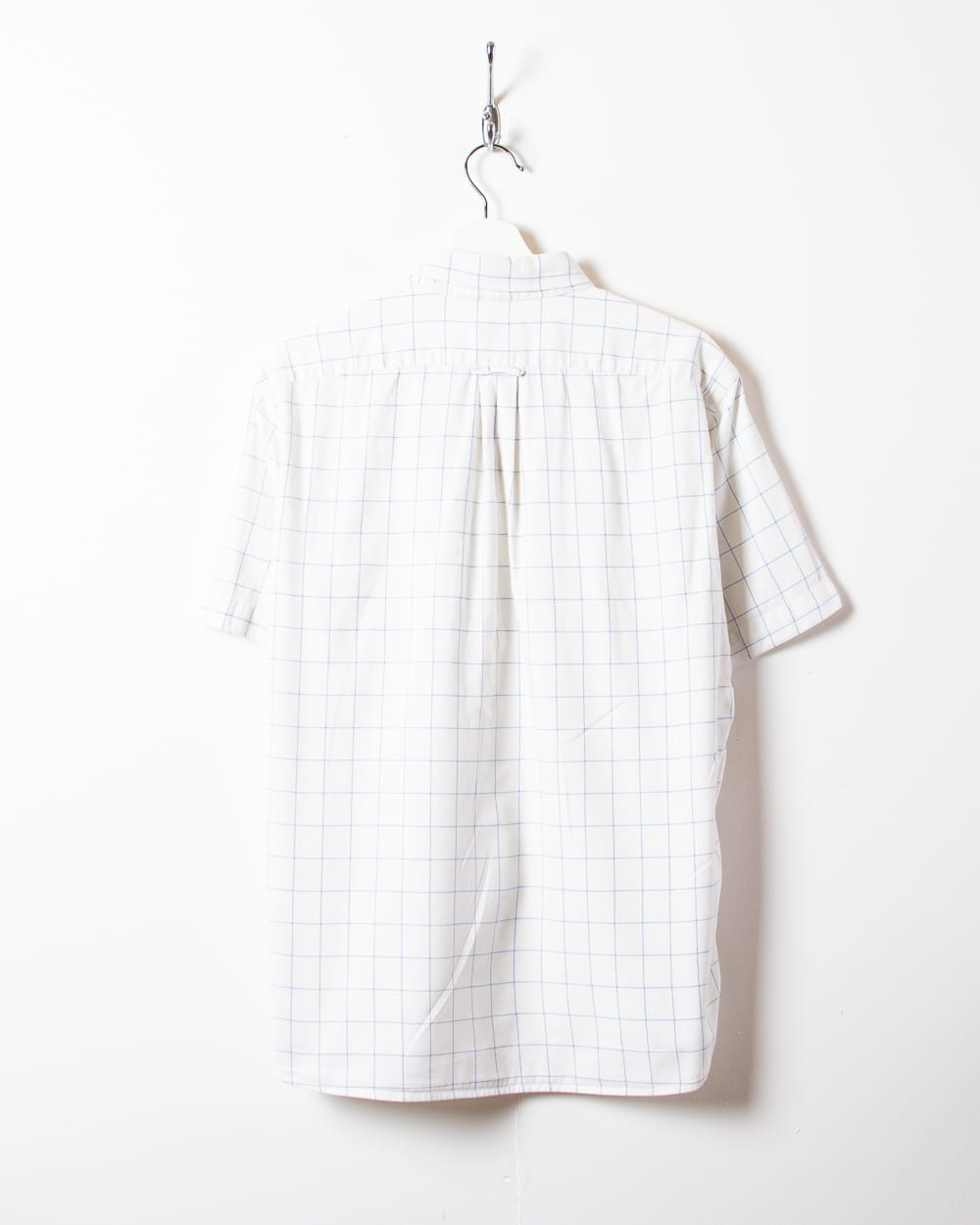 White Chemise Lacoste Checked Short Sleeved Shirt - Large