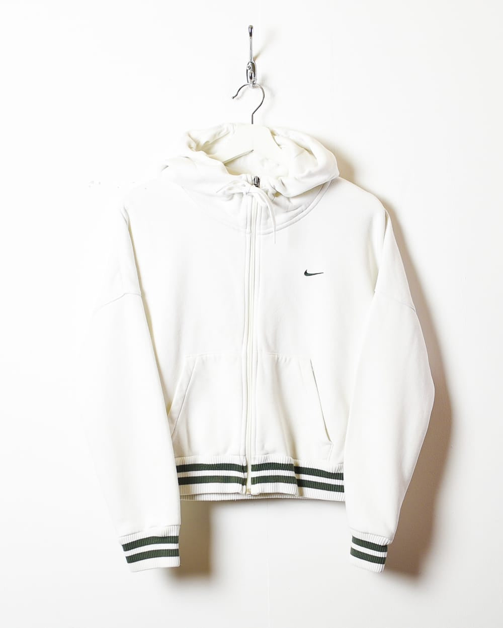 White Nike Zip-Through Hoodie - Small Women's