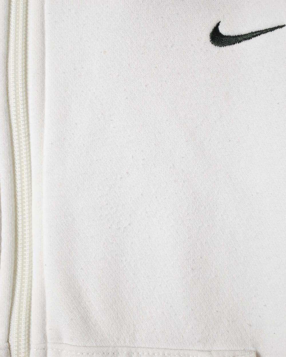 White Nike Zip-Through Hoodie - Small Women's