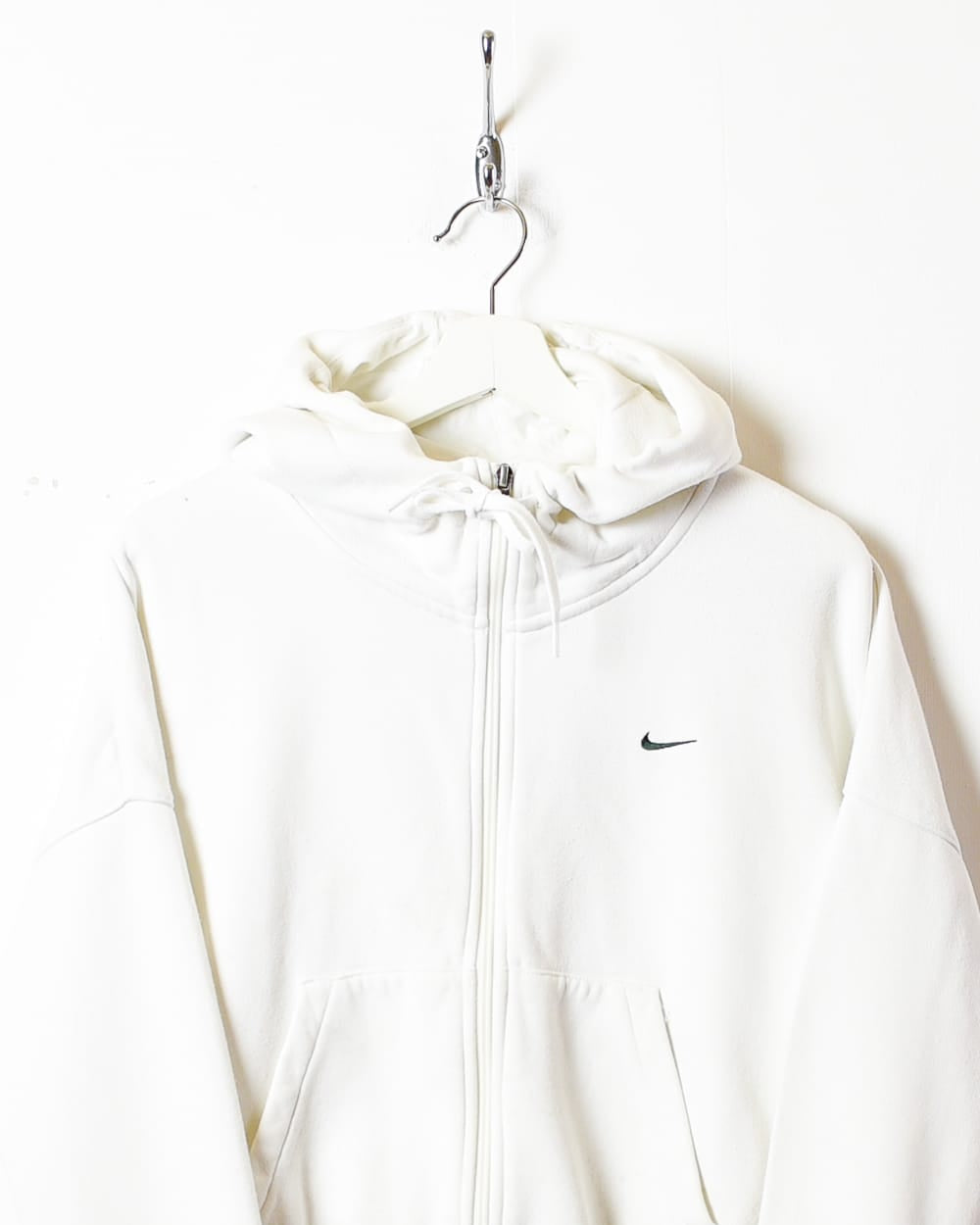 White Nike Zip-Through Hoodie - Small Women's