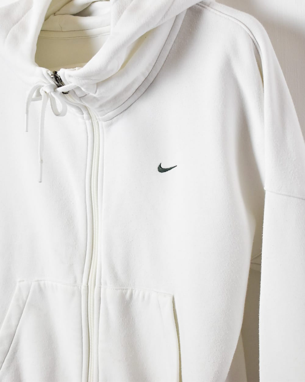 White Nike Zip-Through Hoodie - Small Women's