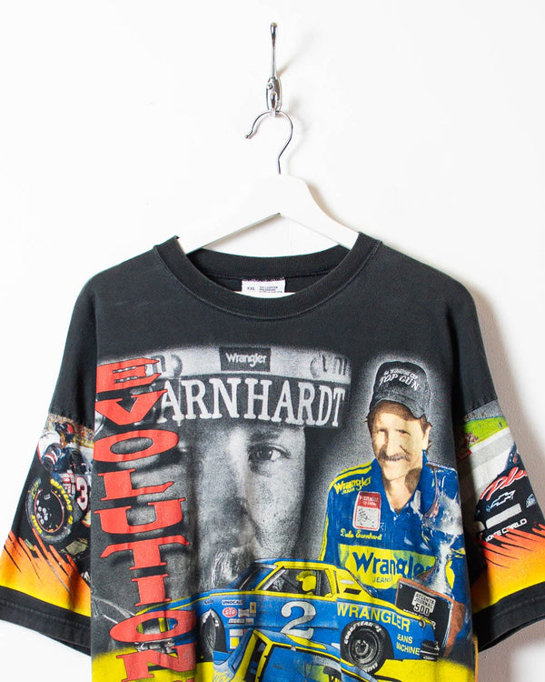 Black Chase Authentics Nascar Dale Earnhardt Evolution Of The Man All-Over Print T-Shirt - XX-Large
