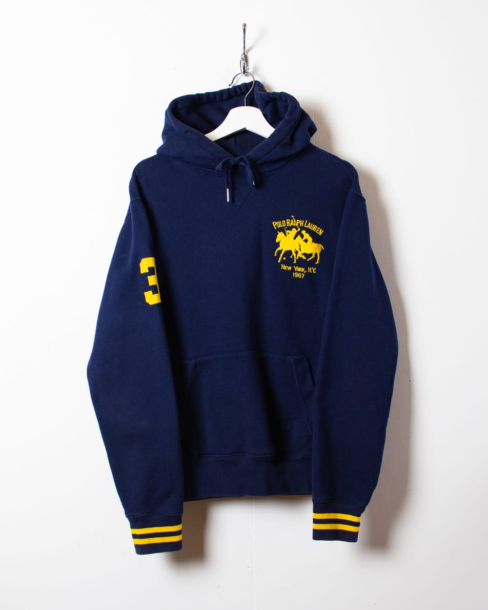 Vintage 90s Navy Polo Ralph Lauren Hoodie - Medium Cotton – Domno Vintage