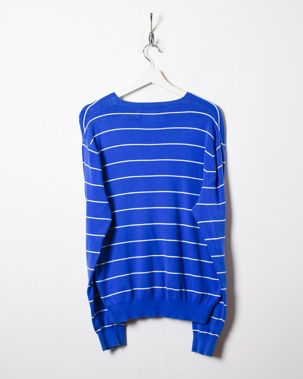 Vintage 90s Blue Polo Ralph Lauren Knitted Striped Sweatshirt