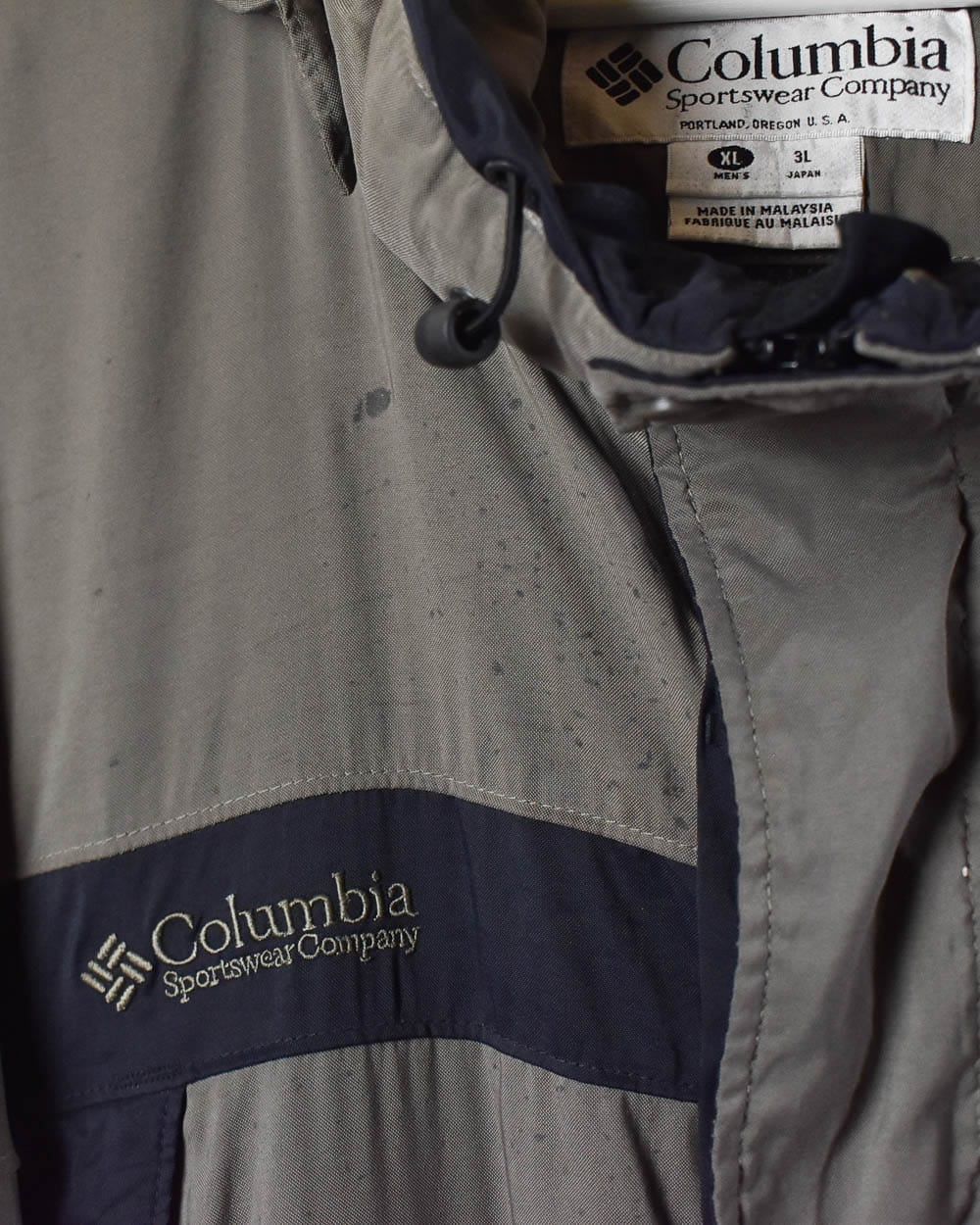 Grey Columbia Windbreaker Parka Jacket  - X-Large