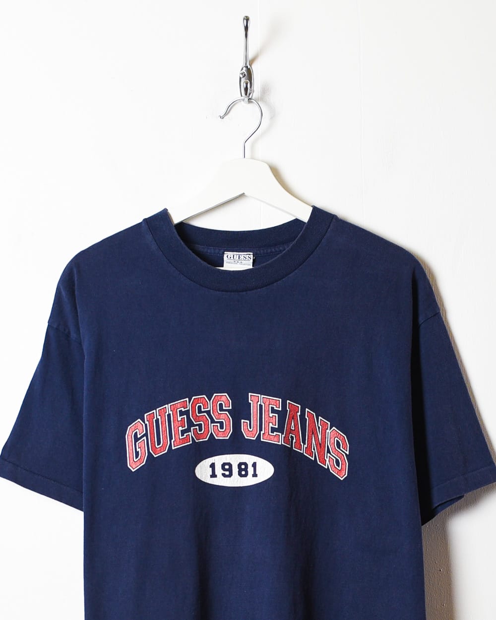 Navy Guess USA Jeans Single Stitch T-Shirt - Large