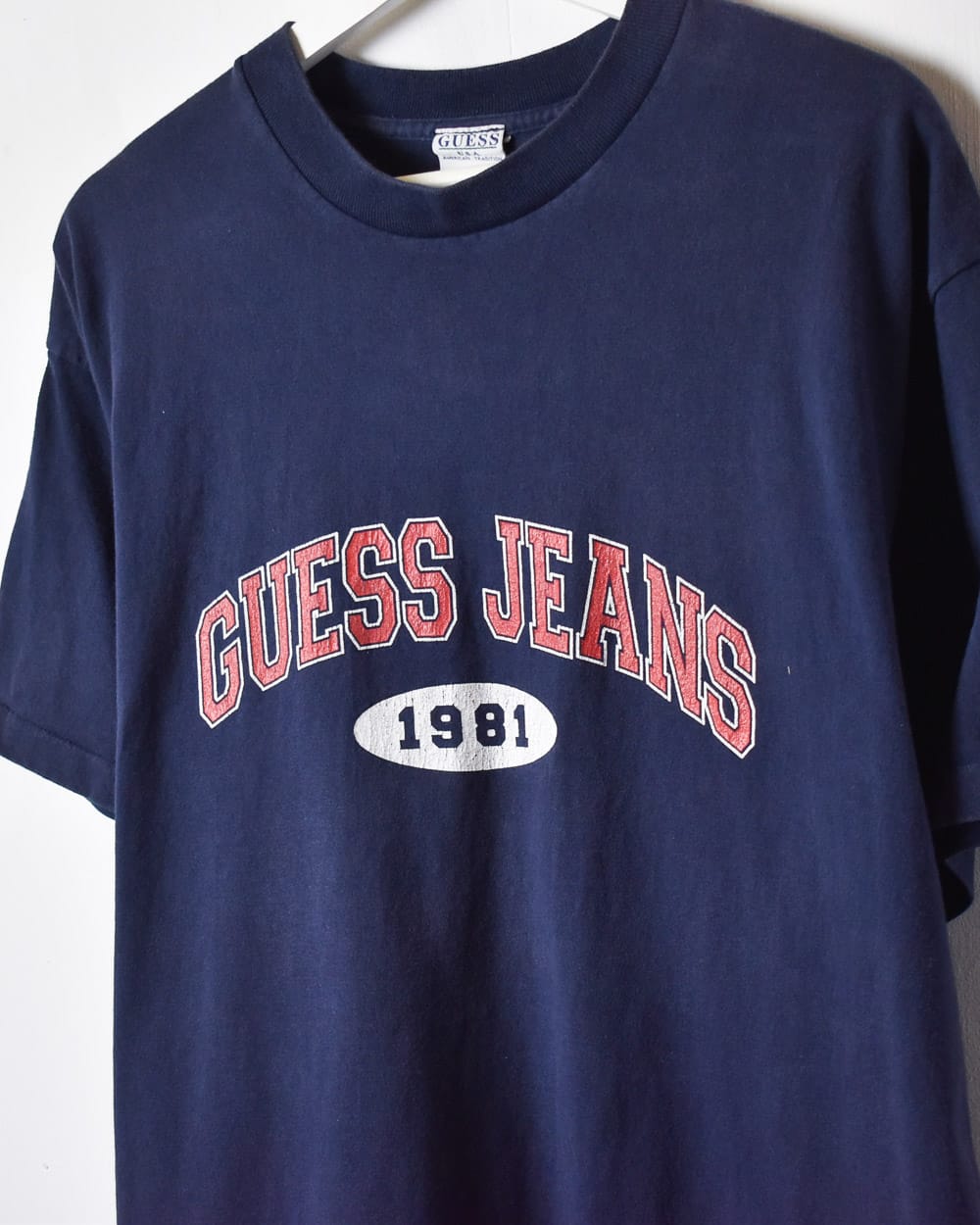 Navy Guess USA Jeans Single Stitch T-Shirt - Large