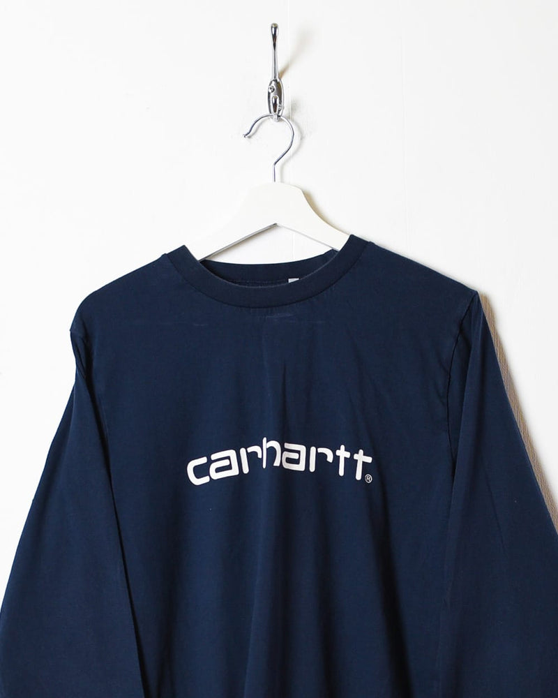 Navy Carhartt Long Sleeved T-Shirt - Medium