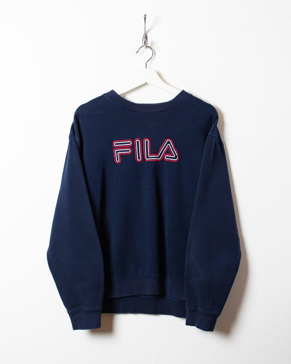 Navy Fila Worn Sweatshirt - Small