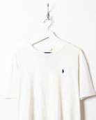 White Polo Ralph Lauren Single Stitch T-Shirt - Large