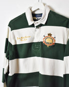 White Polo Ralph Lauren Striped Rugby Shirt - Large