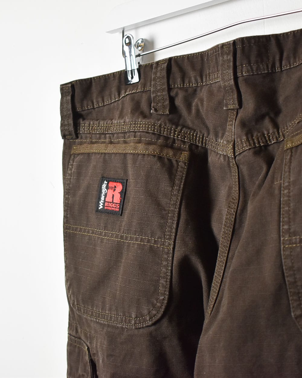 Brown Wrangler Riggs Workwear Double Knee Cargo Jeans - W38 L33