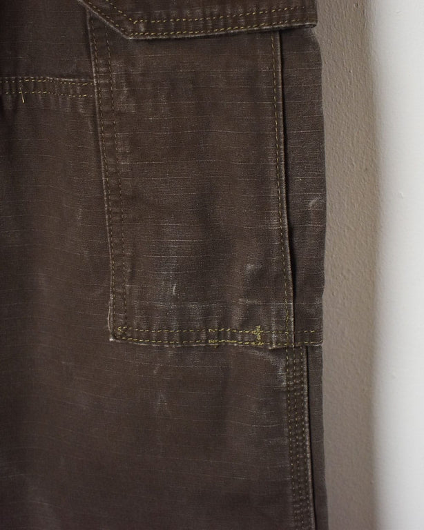 Brown Wrangler Riggs Workwear Double Knee Cargo Jeans - W38 L33