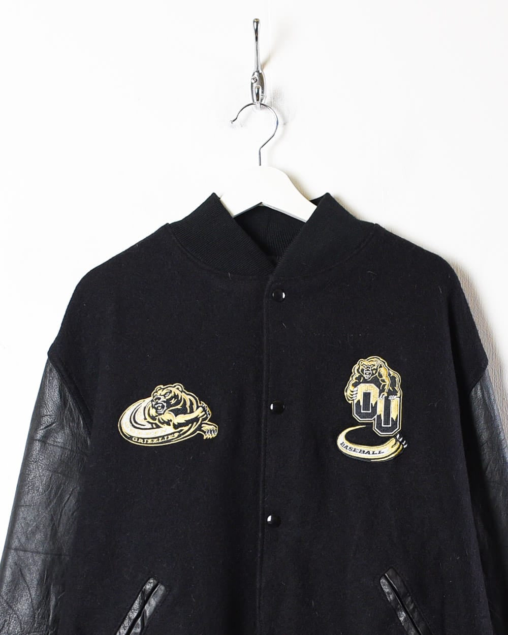 Vintage Collins Club Shearling Varsity jacket Americamy Grafity factory Embroidery Logo Spell Out varsity Jacket Large Size