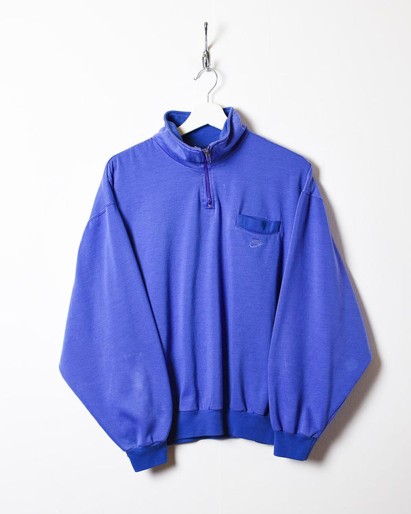 Purple Nike 80s 1/4 Zip Sweatshirt - Small