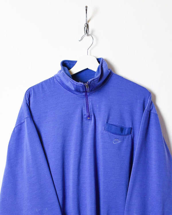 Purple Nike 80s 1/4 Zip Sweatshirt - Small