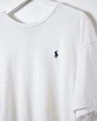 White Polo Ralph Lauren Single Stitch T-Shirt - Large