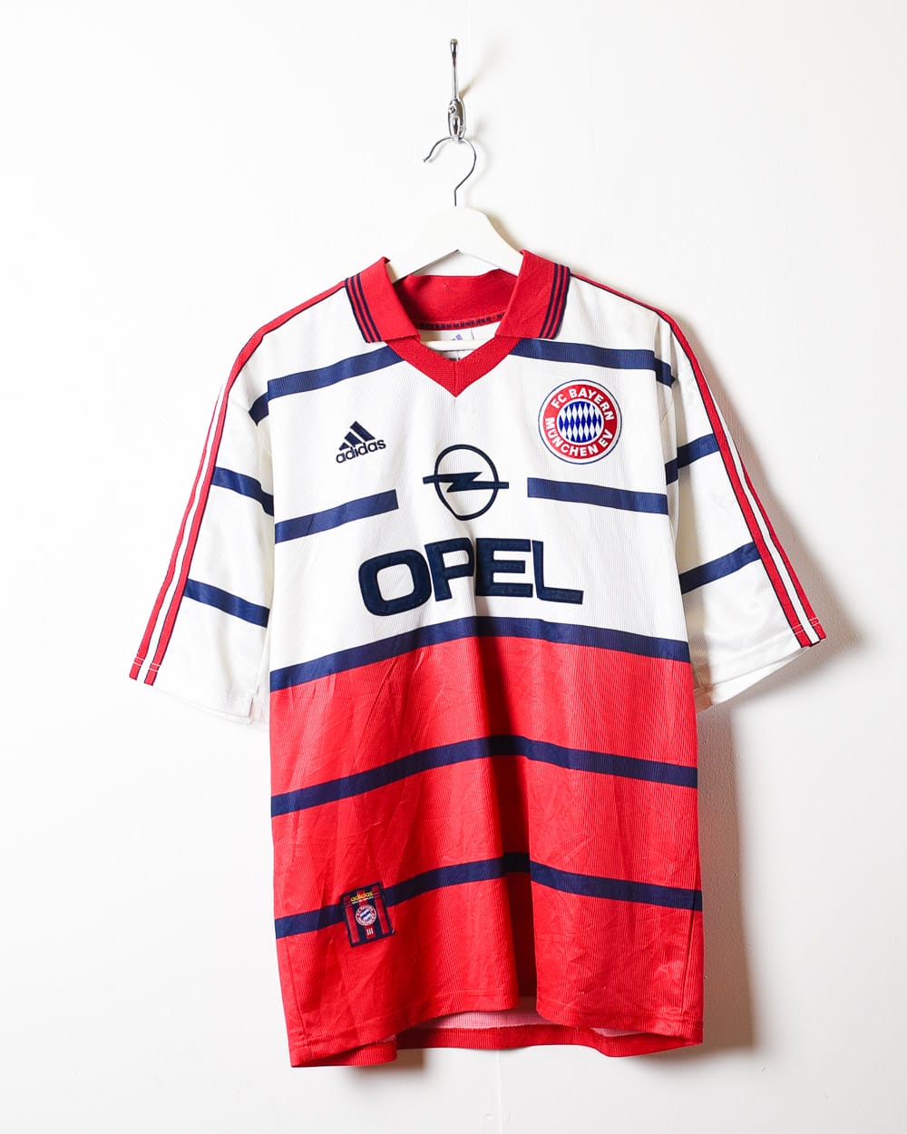 White Adidas Bayern Munich 1998/99 Away Shirt - Large