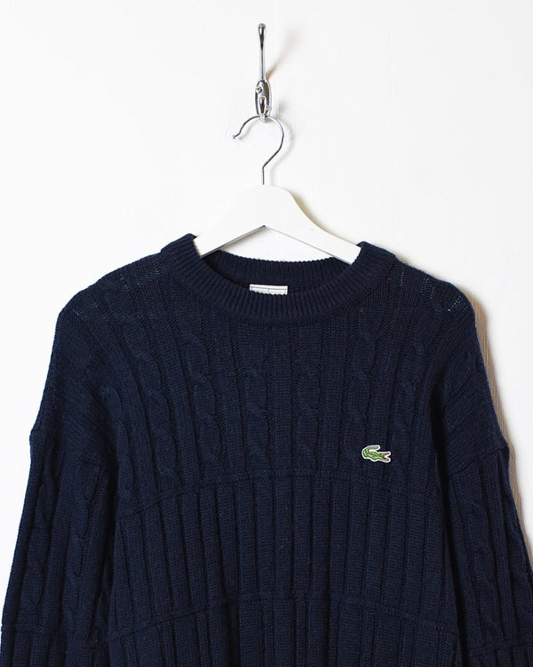 Navy Lacoste Cable Knit Sweatshirt - Medium