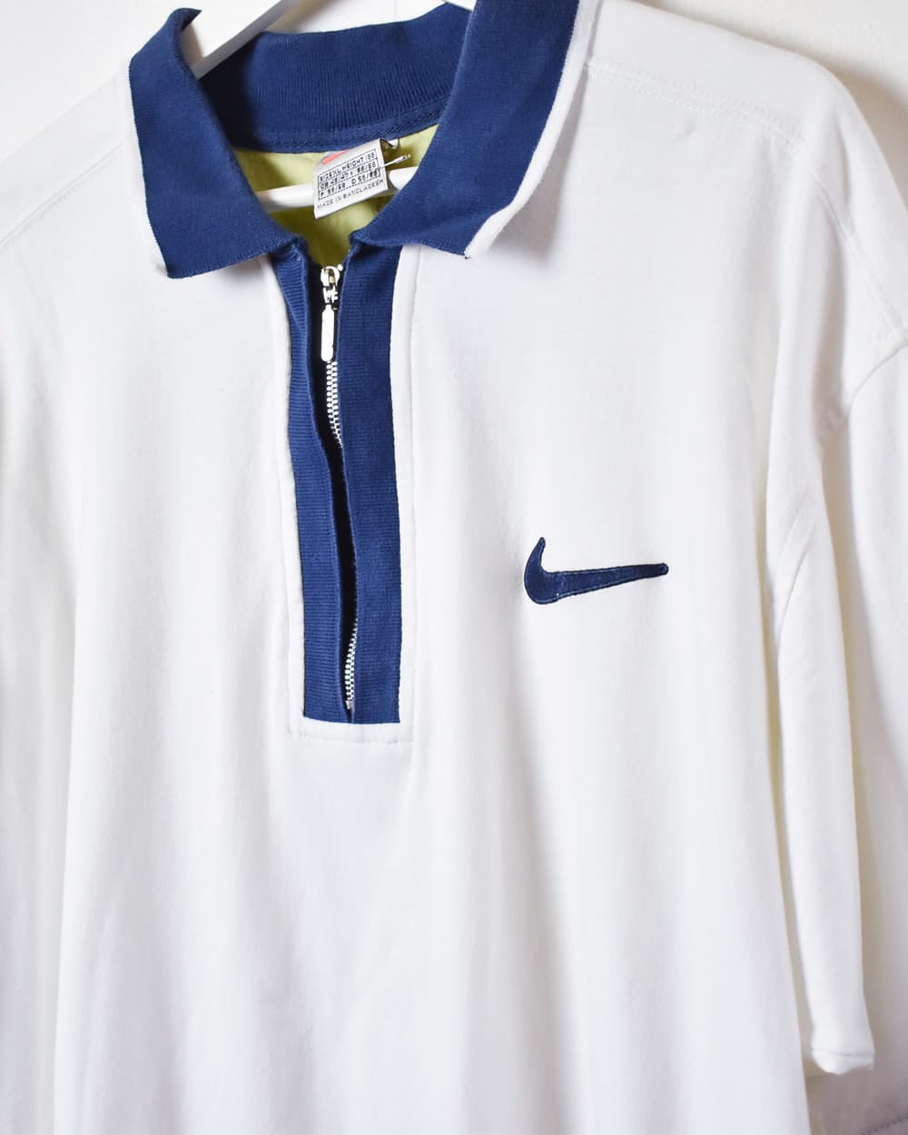 White Nike 1/4 Zip Polo Shirt - X-Large