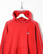 Red Nike High Neck Hoodie - Small