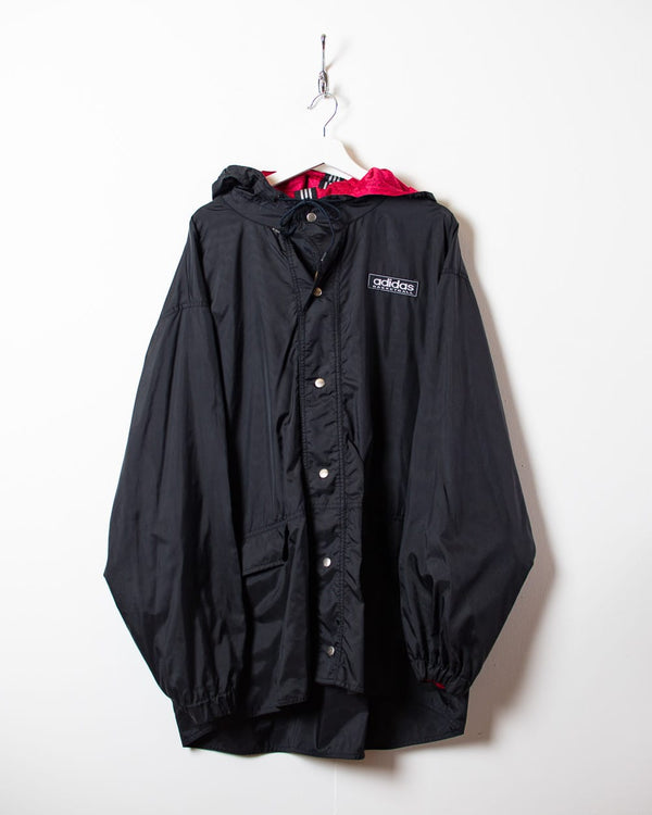 Black Adidas Basketball Hooded Windbreaker Jacket - XX-Large