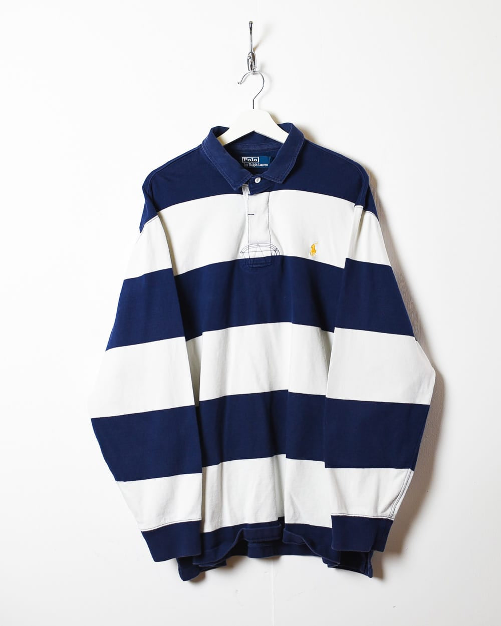 Navy Polo Ralph Lauren Striped Rugby Shirt - XX-Large