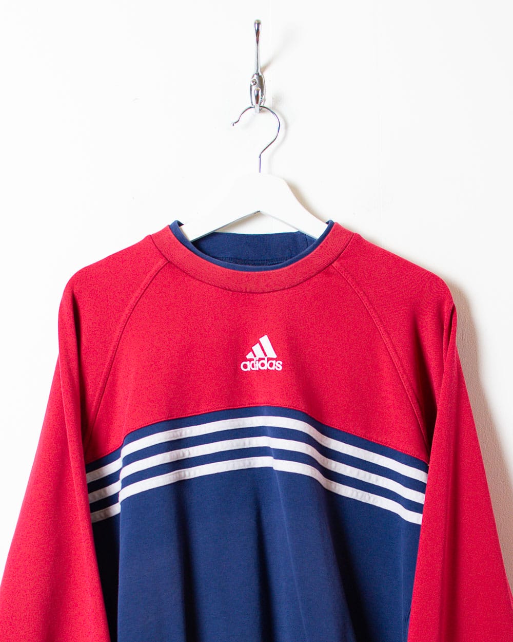 Navy Adidas Double Neck Sweatshirt - Large