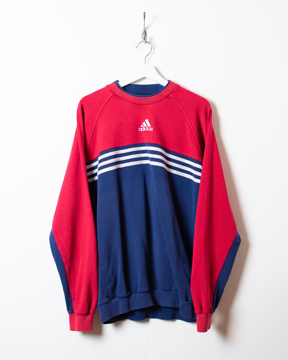 Navy Adidas Double Neck Sweatshirt - Large