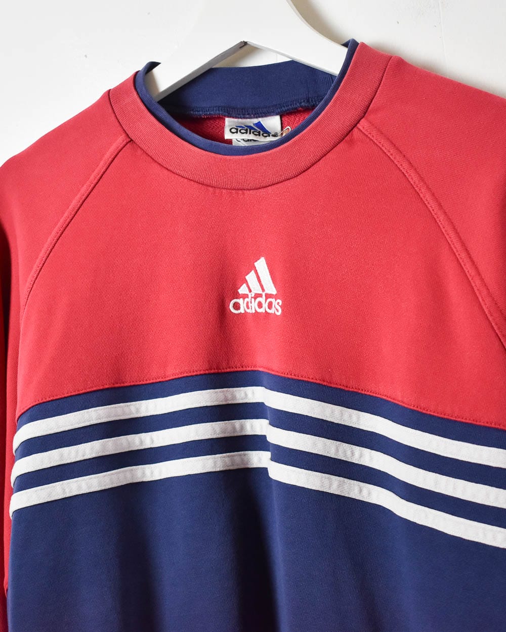 Navy Adidas Double Neck Sweatshirt - Large