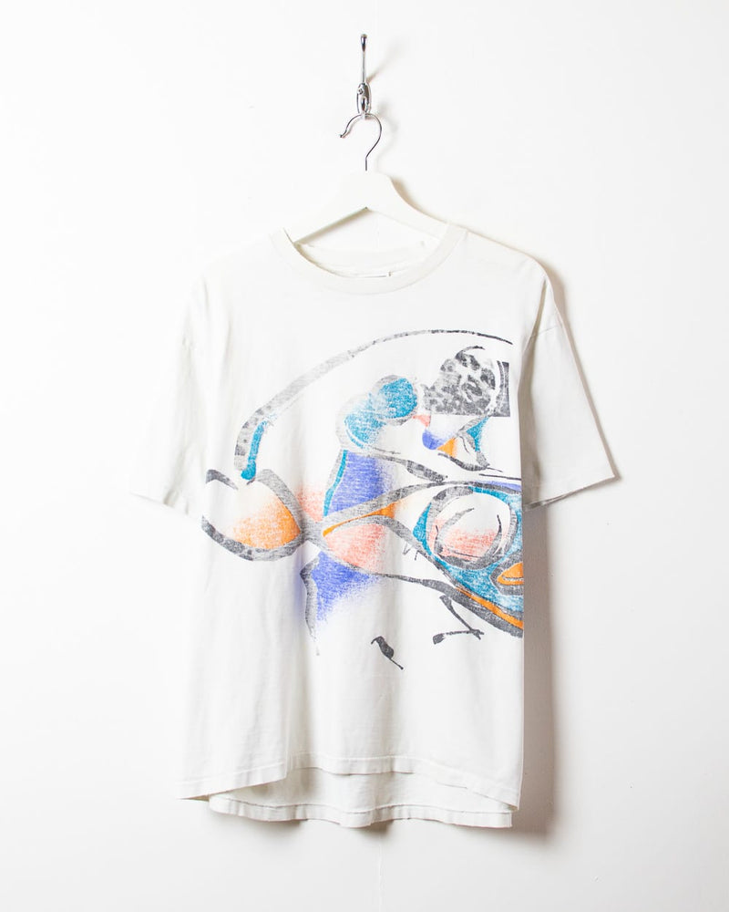 Vintage 90s Cotton White Nike Athletic T-Shirt - X-Large– Domno Vintage