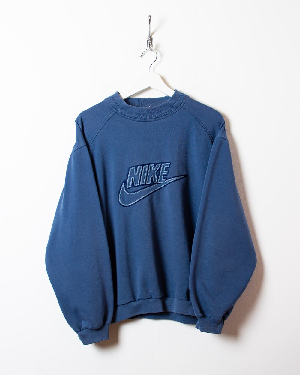 Navy Nike Double Collar 80s Sweatshirt - Small