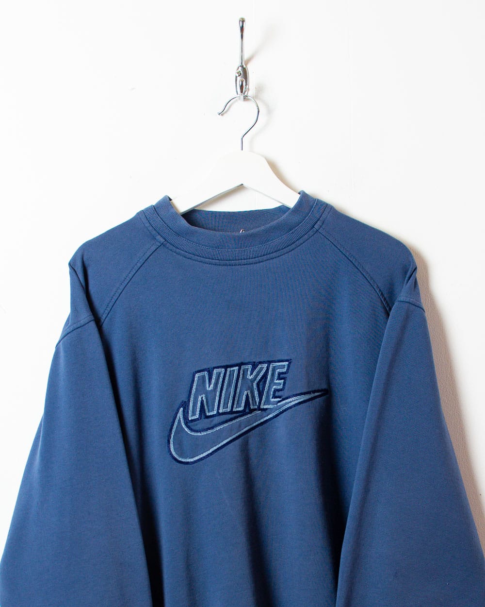 Navy Nike Double Collar 80s Sweatshirt - Small