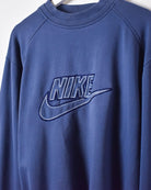 Navy Nike Double Collar 80s Sweatshirt - Small