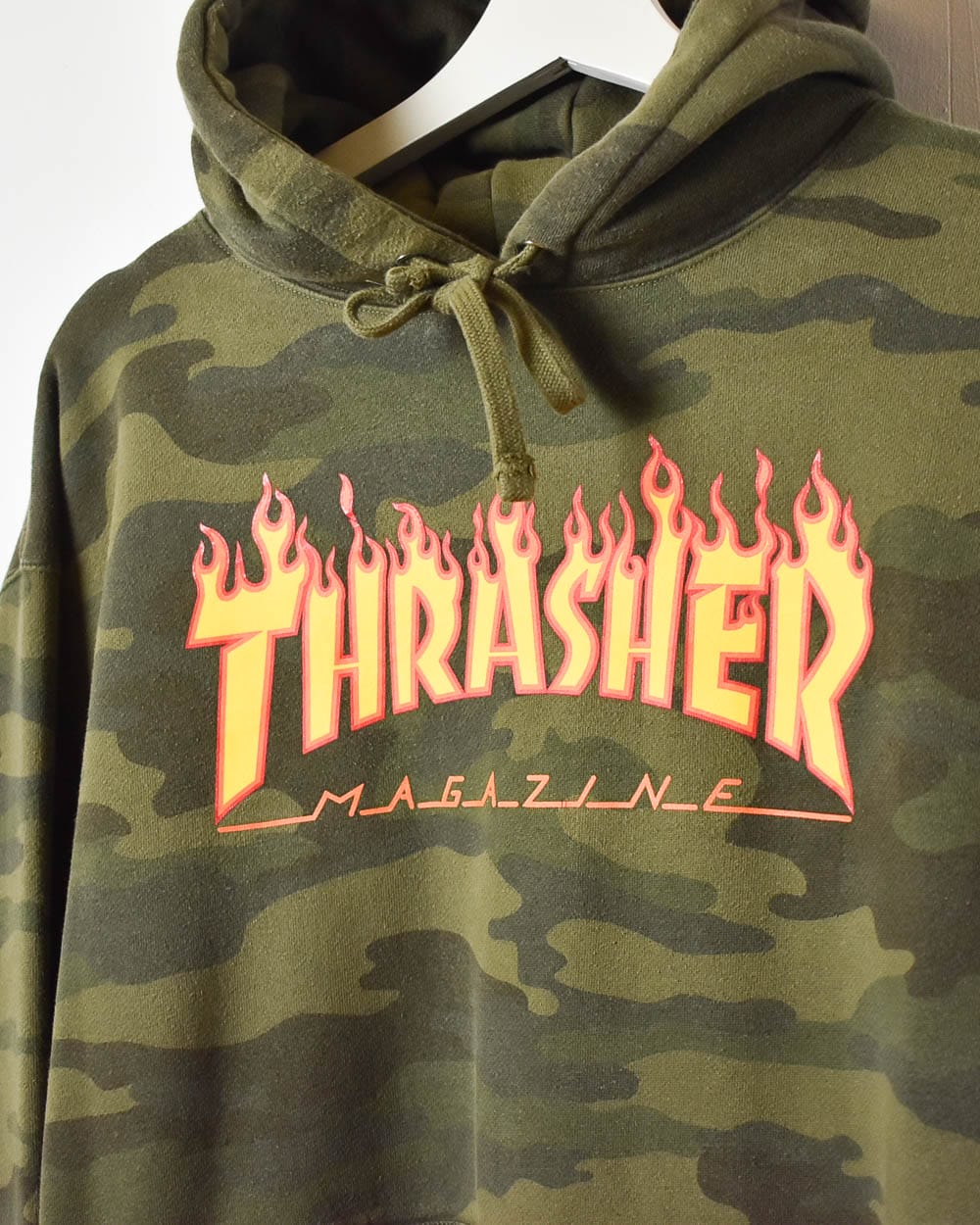 Vintage 00s Khaki Thrasher Camo Hoodie Medium Cotton Domno Vintage