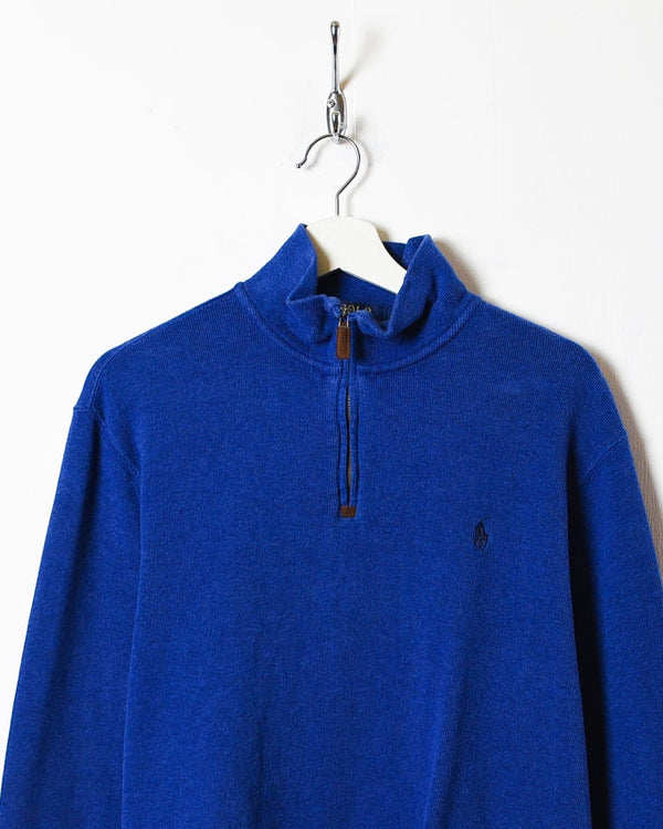 Blue Polo Ralph Lauren 1/4 Zip Sweatshirt - Small