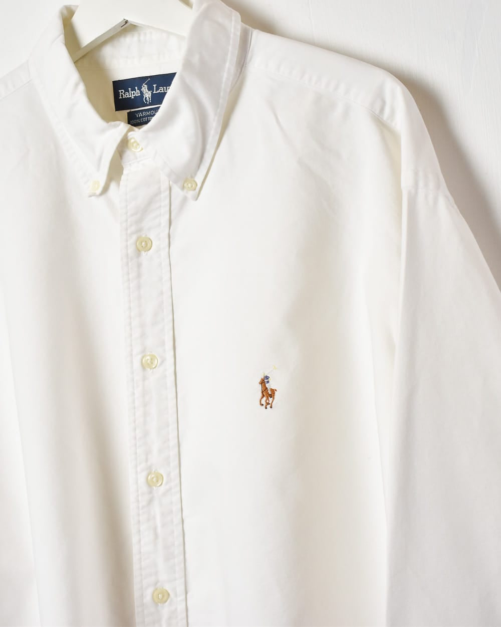 White Polo Ralph Lauren Yarmouth Shirt - X-Large