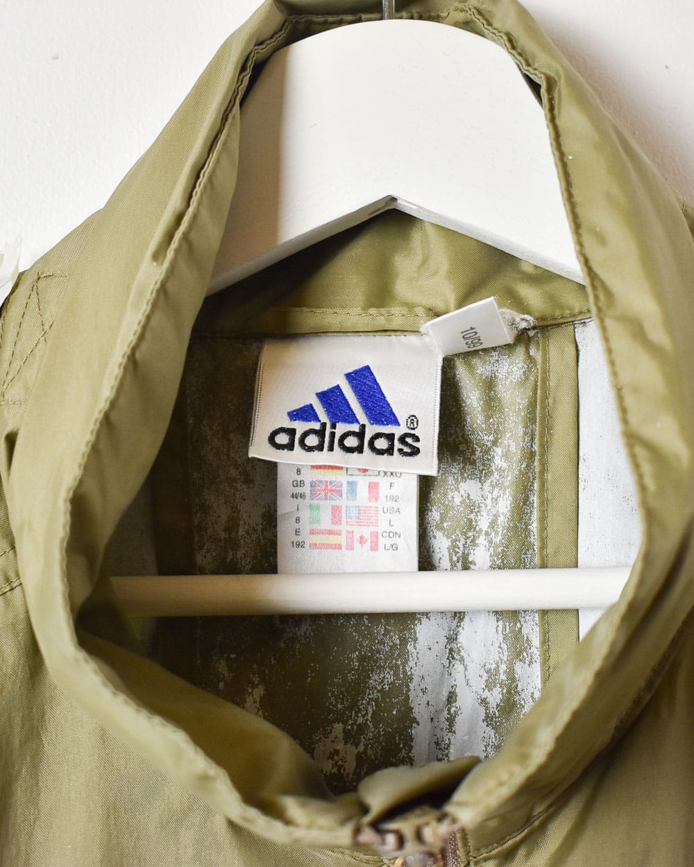 Khaki Adidas Windbreaker Jacket - Large