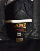 Black Game Brotherhood Leather Varsity Jacket - Medium