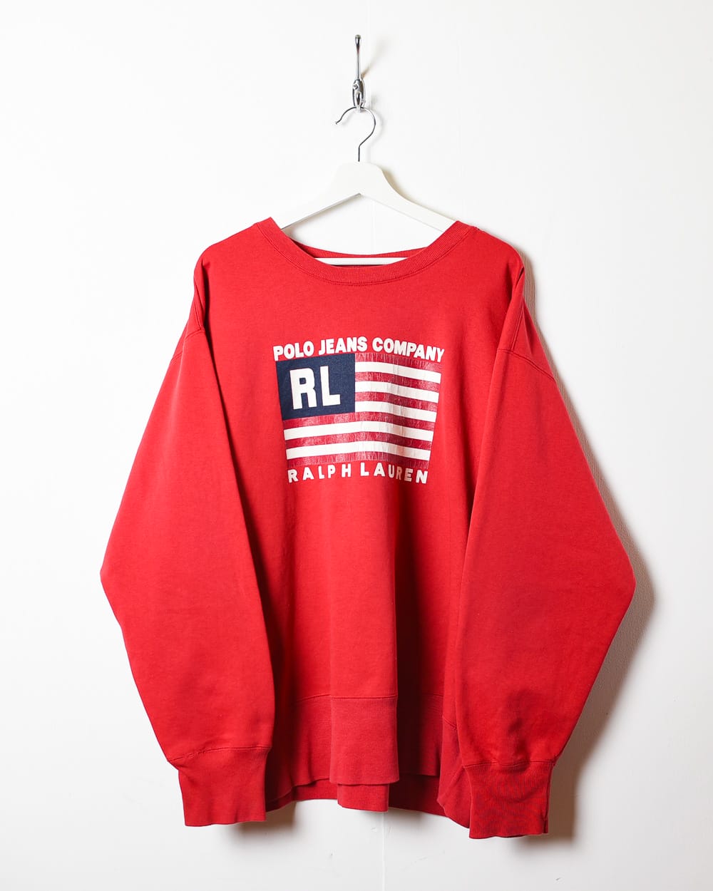 Vintage Polo Jeans Sweatshirt on sale in Red, Men's (Size S)