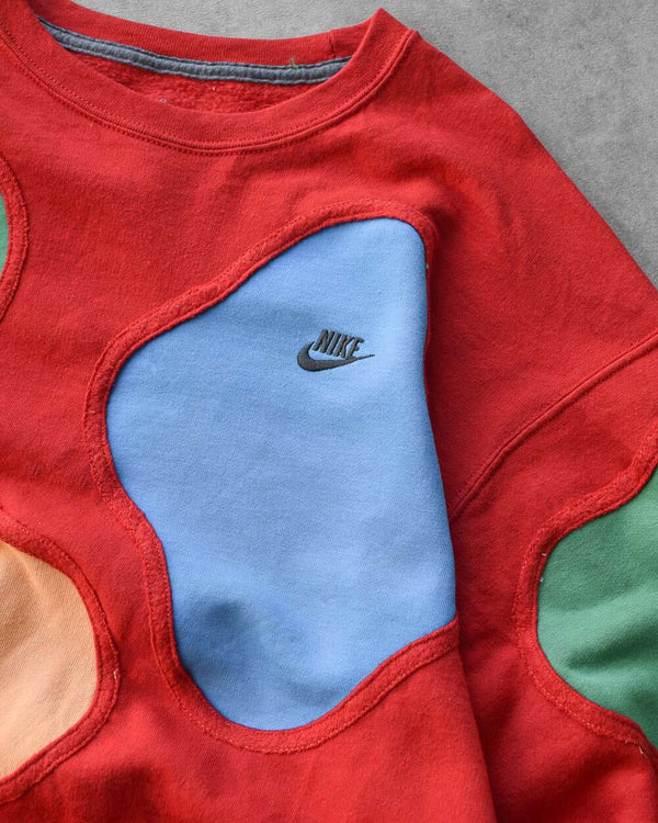 Custom Reworked Colour Splash Nike Sweatshirt - Medium